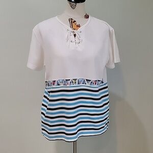 CRICKET LANE nautical striped top in size Medium.
